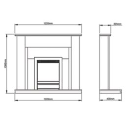 Be Modern Elda Surround White Marble 1220mm x 1080mm
