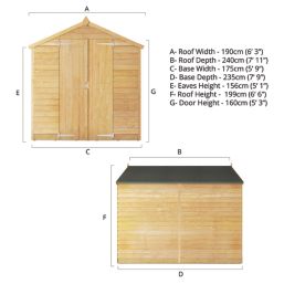 Mercia Value Windowless 6' x 7' 6" (Nominal) Apex Overlap Timber Shed