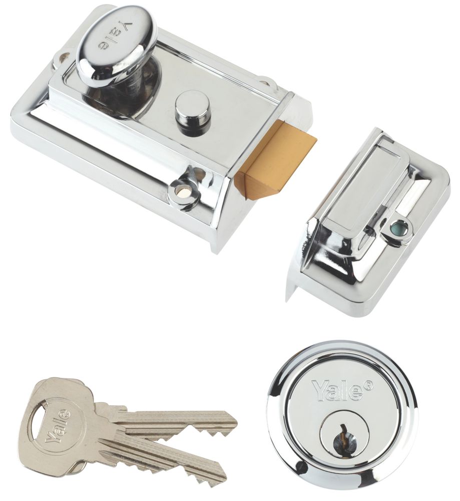Yale 77 Traditional Night Latch Polished ChromePlated 60mm Backset