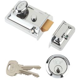 Yale 77 Traditional Night Latch Polished Chrome-Plated 60mm Backset