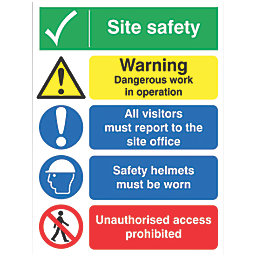 "Site Safety" Board Sign 400mm x 300mm