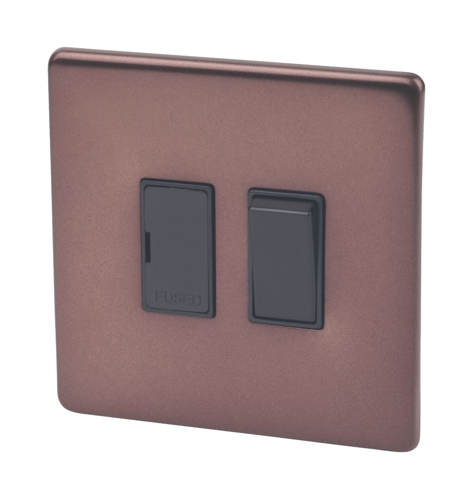 Varilight  13A Switched Fused Spur  Mocha with Black Inserts