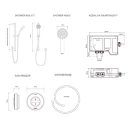Aqualisa Smart Link HP/Combi Rear-Fed Chrome Thermostatic Single Outlet Concealed Smart Shower with Adjustable Head