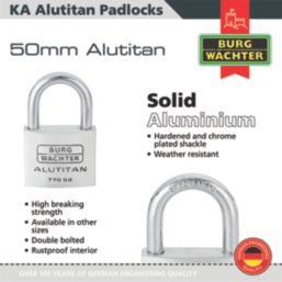 Burg-Wachter  Keyed Alike    Padlocks Aluminium 50mm 5 Pack