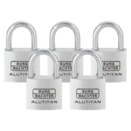 Burg-Wachter  Keyed Alike    Padlocks Aluminium 50mm 5 Pack