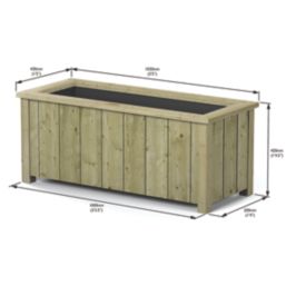 Rowlinson Heritage Rectangular Planter Natural 43cm x 103cm x 42cm