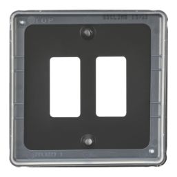 Knightsbridge  2-Module Grid Faceplate Matt Black