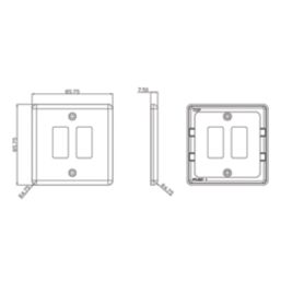 Knightsbridge  2-Module Grid Faceplate Matt Black