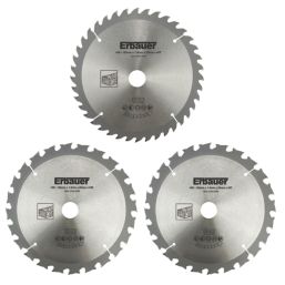 Erbauer  Wood Saw Blades 165mm x 20mm 24 & 40T 3 Pack