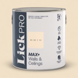 LickPro Max+ 2.5Ltr White BS 08 C 31 Matt Emulsion  Paint