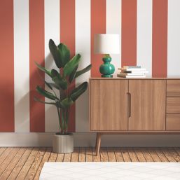 LickPro Red Painted Stripe 03 Wallpaper Roll 52cm x 10m