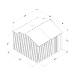 Forest Beckwood 9' 6" x 10' (Nominal) Reverse Apex Shiplap Timber Shed with Assembly