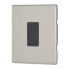 Contactum Lyric 13A Unswitched Fused Spur  Brushed Steel with Black Inserts