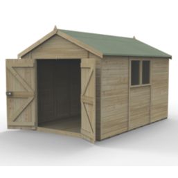 Forest Timberdale 8' 6" x 12' (Nominal) Apex Tongue & Groove Timber Shed with Base