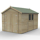 Forest Timberdale 8' 6" x 12' (Nominal) Apex Tongue & Groove Timber Shed with Base