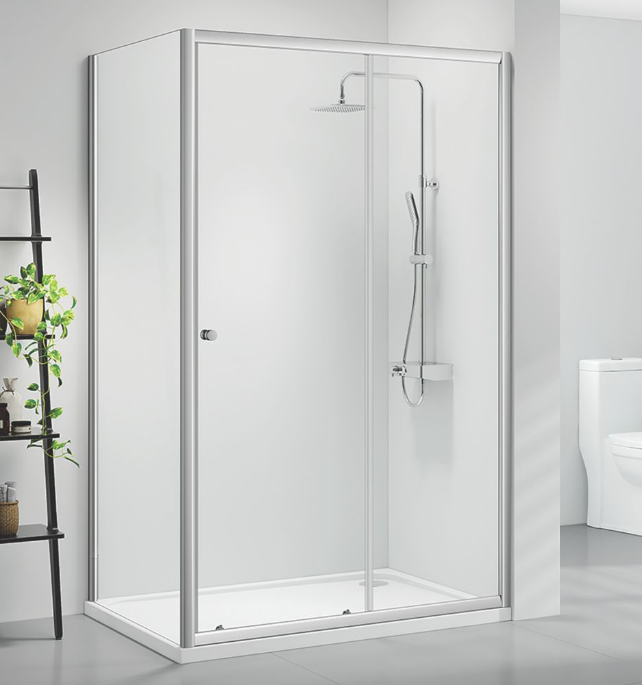 Triton Neo Six  Framed Rectangular Sliding Door Shower Enclosure  Chrome  1100mm x 800mm x 1850mm