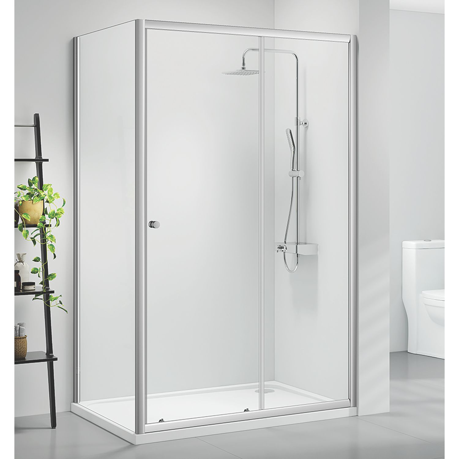 Triton Neo Six Framed Rectangular Sliding Door Shower Enclosure Chrome 1100mm x 800mm x 1850mm (787TK)