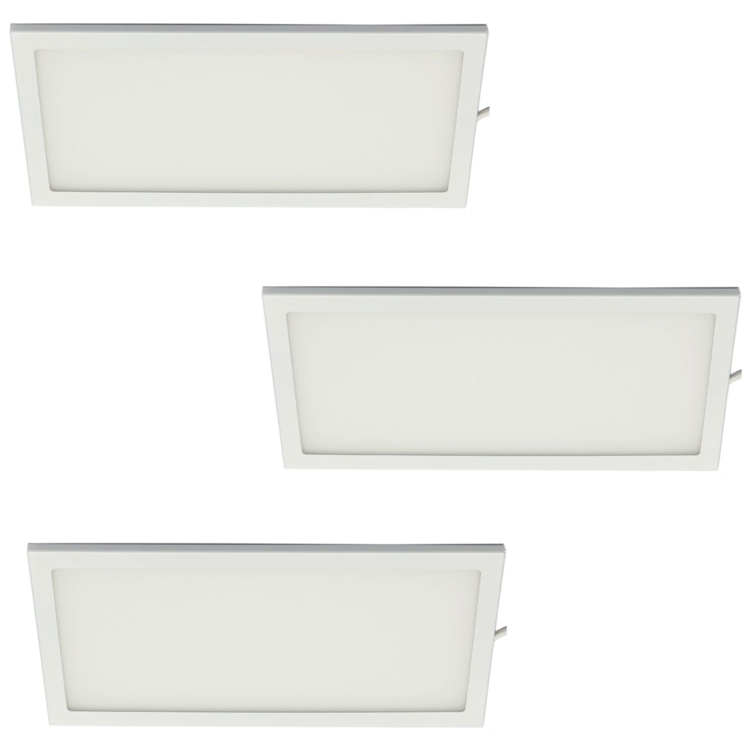 VEW Slim Rectangular LED Cabinet Lights White 6W 280lm 3 Pack (787TW)
