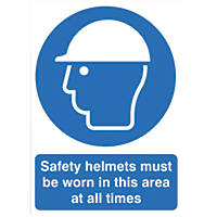 "Safety Helmets Must Be Worn In This Area At All Times" Sign 420 x 297mm