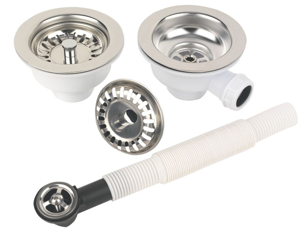 NAVNKA Kitchen Sink Drain Assembly, 3-1/2 Inch Stainless Steel Basket