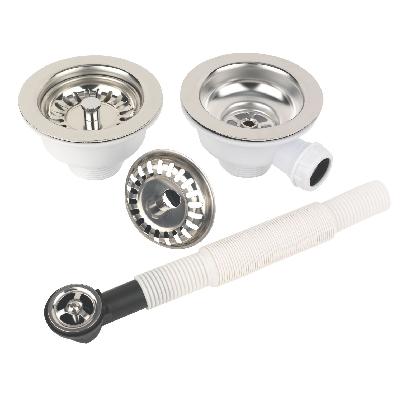 Essentials Stainless Steel Strainer Waste 1 1/2 & 2 Bowl 90mm (7883K)
