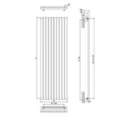 Ximax Fortuna 1800mm x 410mm 2952BTU White Vertical Designer Radiator