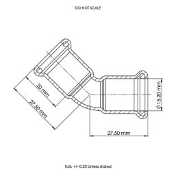 Flomasta  Copper Press-Fit Equal 45° M-Profile Elbows 15mm 10 Pack