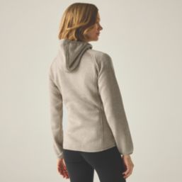 Regatta Newhill Full Zip Womens Hooded Fleece Parchment Size 12