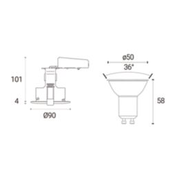 4lite  Fixed  Fire Rated LED Smart Downlights Brushed Chrome 5W 440lm 6 Pack