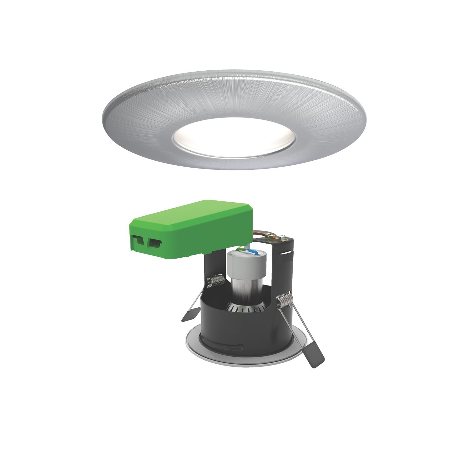 4lite Fixed Fire Rated LED Smart Downlights Brushed Chrome 5W 440lm 6 Pack (788GR)