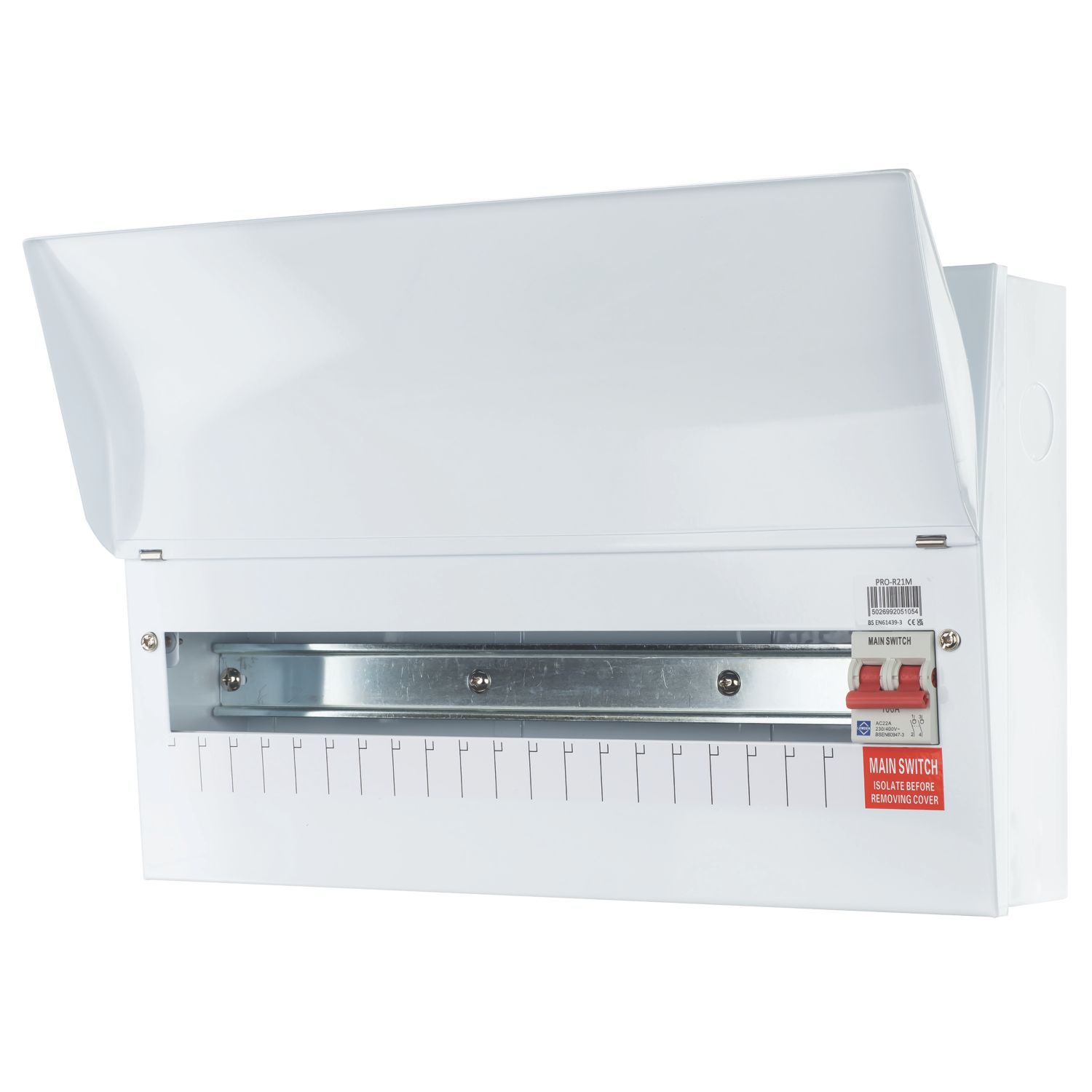 Lewden PRO 22-Module 19-Way Part-Populated Main Switch Consumer Unit (788HM)
