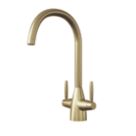 ETAL Astrid Dual Lever Kitchen Mixer Brushed Brass