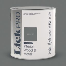 LickPro 2.5Ltr Grey 17 Satin Water-Based Trim Paint