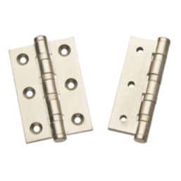 Smith & Locke Satin Nickel  Ball Bearing Hinges 76mm x 50.8mm 2 Pack