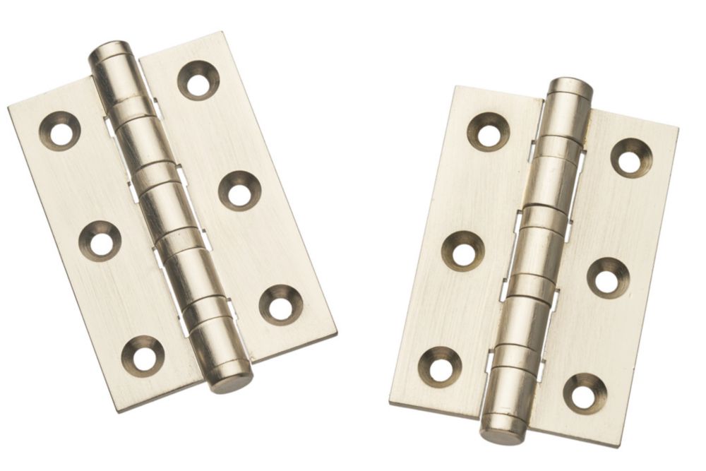 Smith & Locke Satin Nickel Ball Bearing Hinges 76mm x 50.8mm 2 Pack