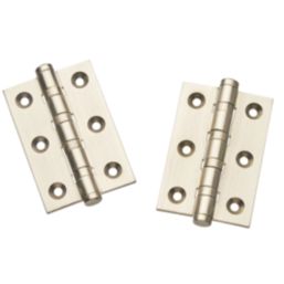 Smith & Locke Satin Nickel  Ball Bearing Hinges 76mm x 50.8mm 2 Pack