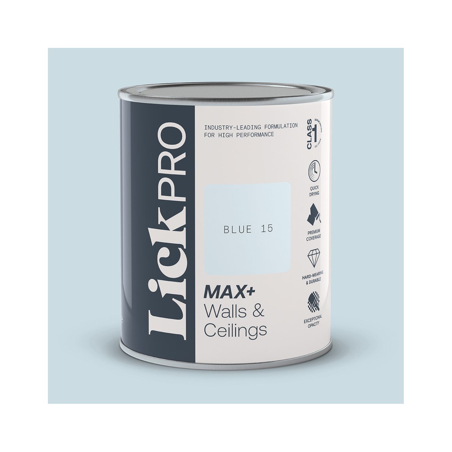 LickPro Max+ 1Ltr Blue 15 Matt Emulsion Paint (788TM)