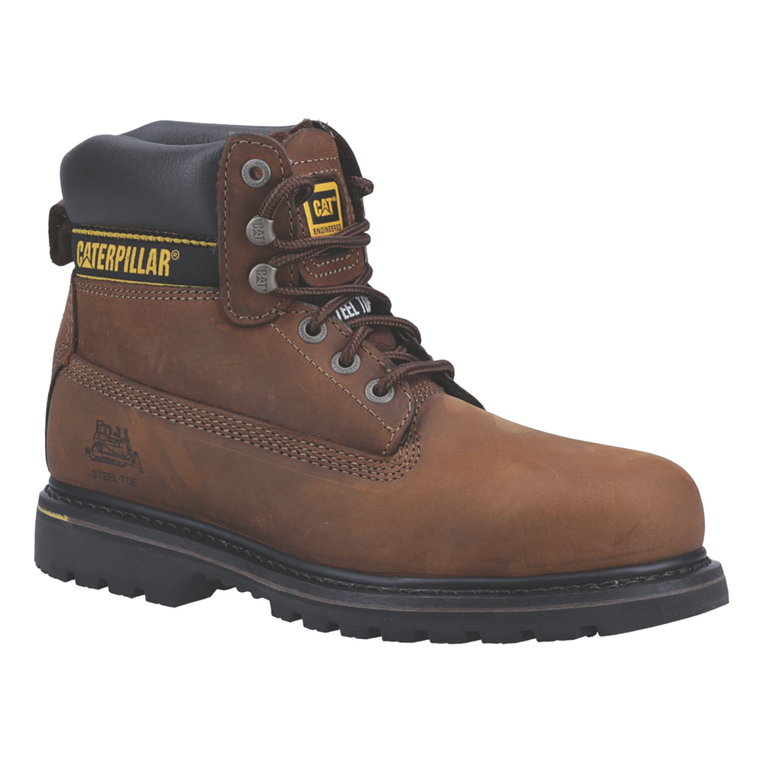 CAT Holton Size 15 Brown Steel Toe Cap Safety Boots (788XP)