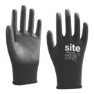 Site SWG420 PU Palm Gloves Black X Large