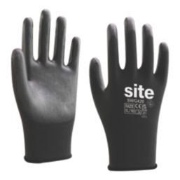 Site SWG420 PU Palm Gloves Black X Large
