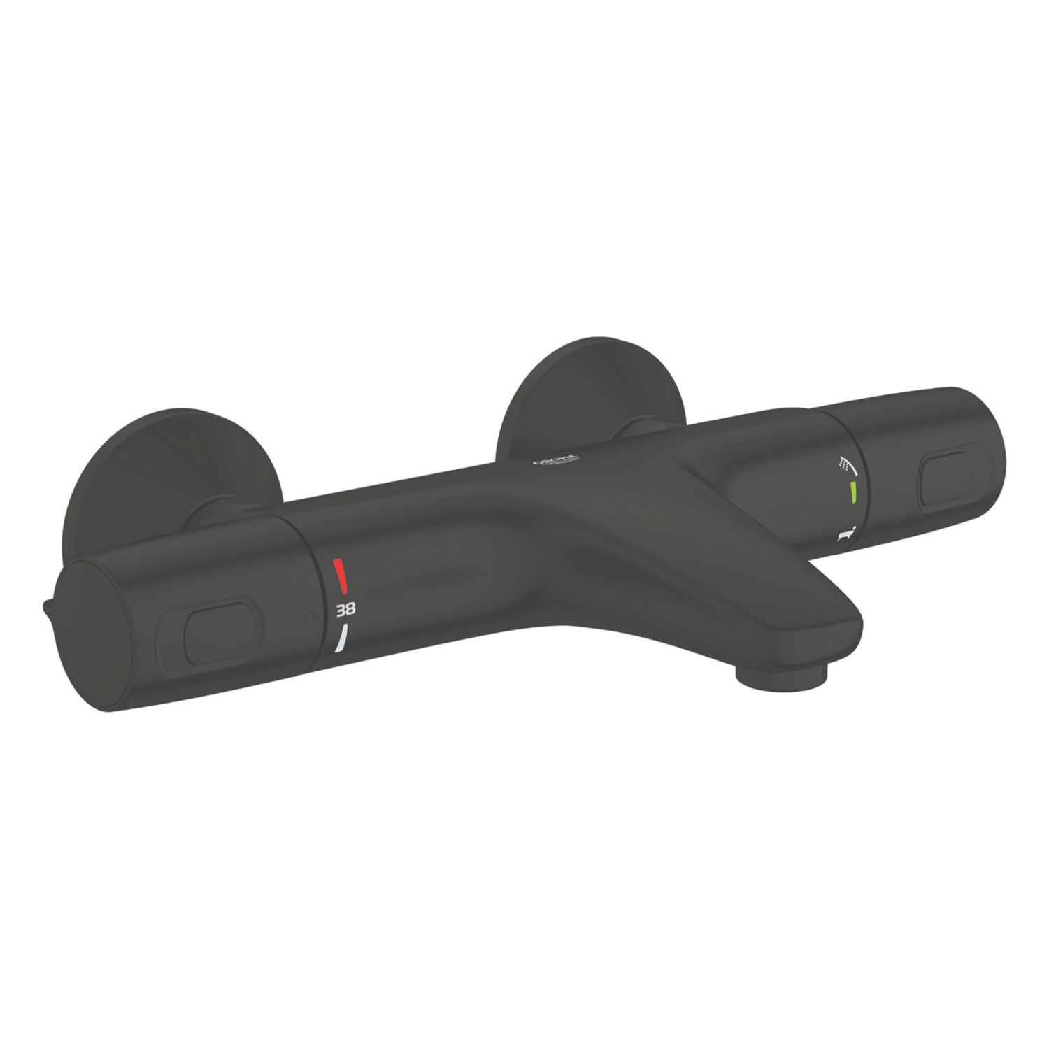 Grohe Precision Trend Wall Mounted Thermostatic Bath/Shower Mixer Matt Black (788YX)