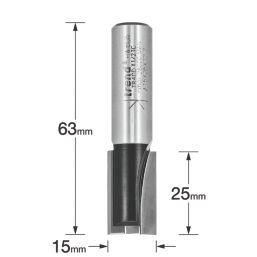 Trend TR40DX1/2TC 1/2" Shank Double-Flute Straight Router Cutter 15mm x 25mm