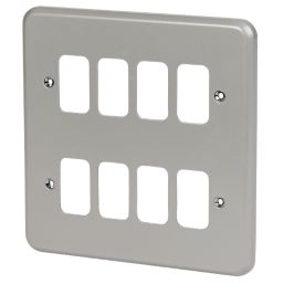 MK Grid Plus 8-Module Grid Faceplate Grey