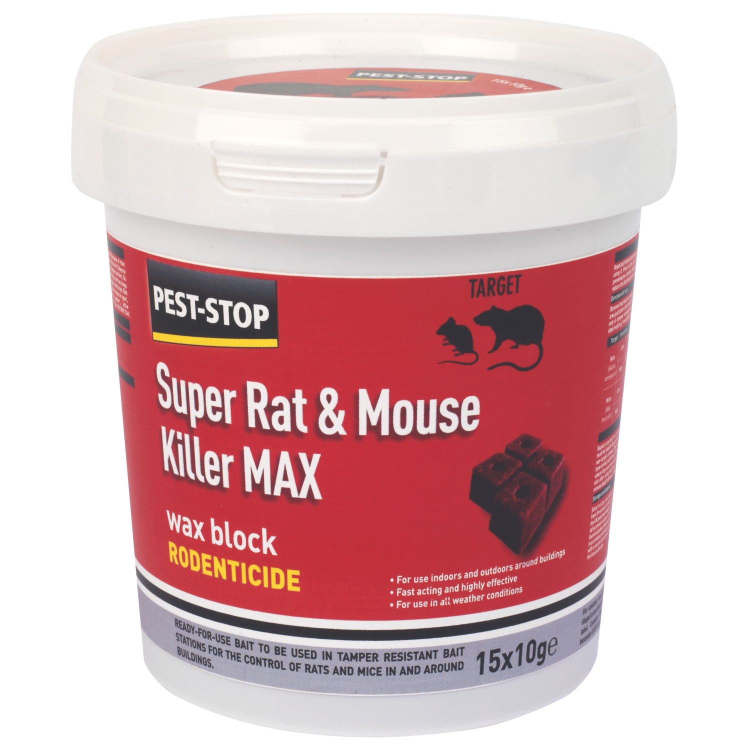 Pest-Stop Rodent Wax Blocks 10g 15 Pack (7894X)