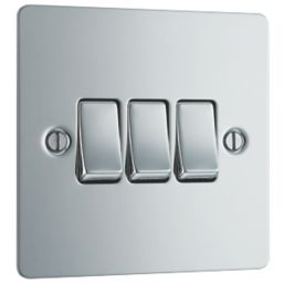 LAP  10AX 3-Gang 2-Way Light Switch  Polished Chrome