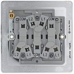LAP  10AX 3-Gang 2-Way Light Switch  Polished Chrome