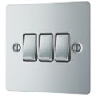 LAP  10AX 3-Gang 2-Way Light Switch  Polished Chrome