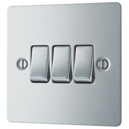 LAP  10AX 3-Gang 2-Way Light Switch  Polished Chrome