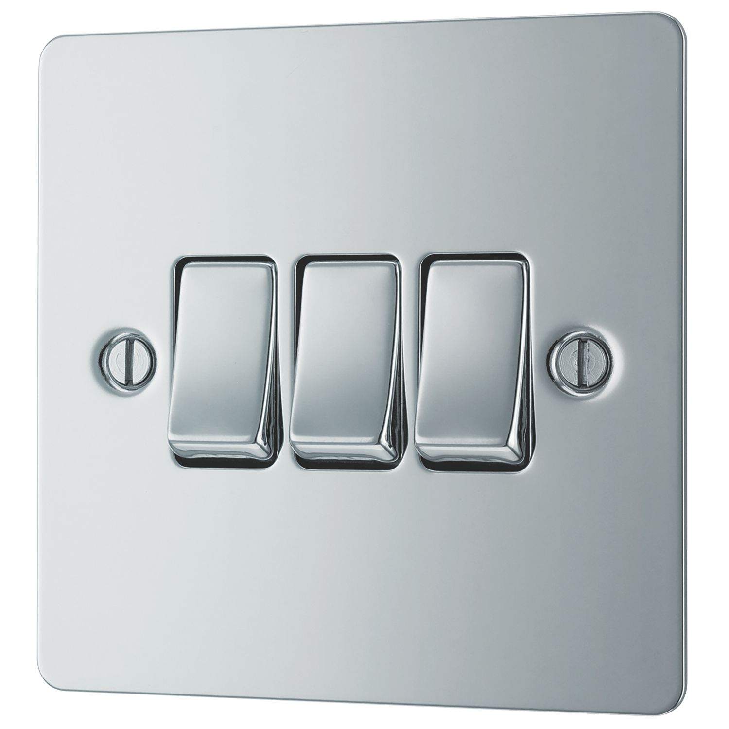 LAP 10AX 3-Gang 2-Way Light Switch Polished Chrome (78977)