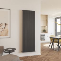 Azur Horizon 1800mm x 565mm 4214BTU Black Vertical Aluminium Radiator